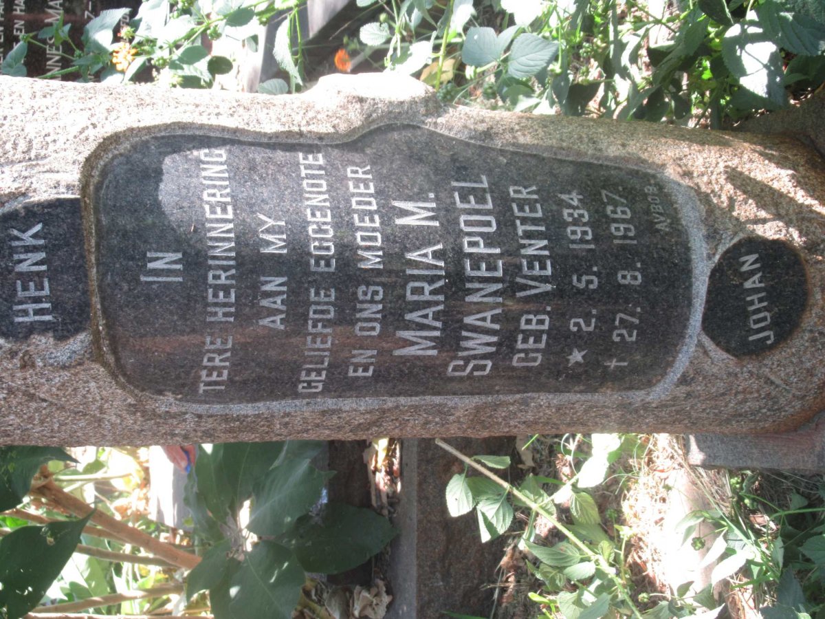 SWANEPOEL Maria M. nee VENTER 1934-1967