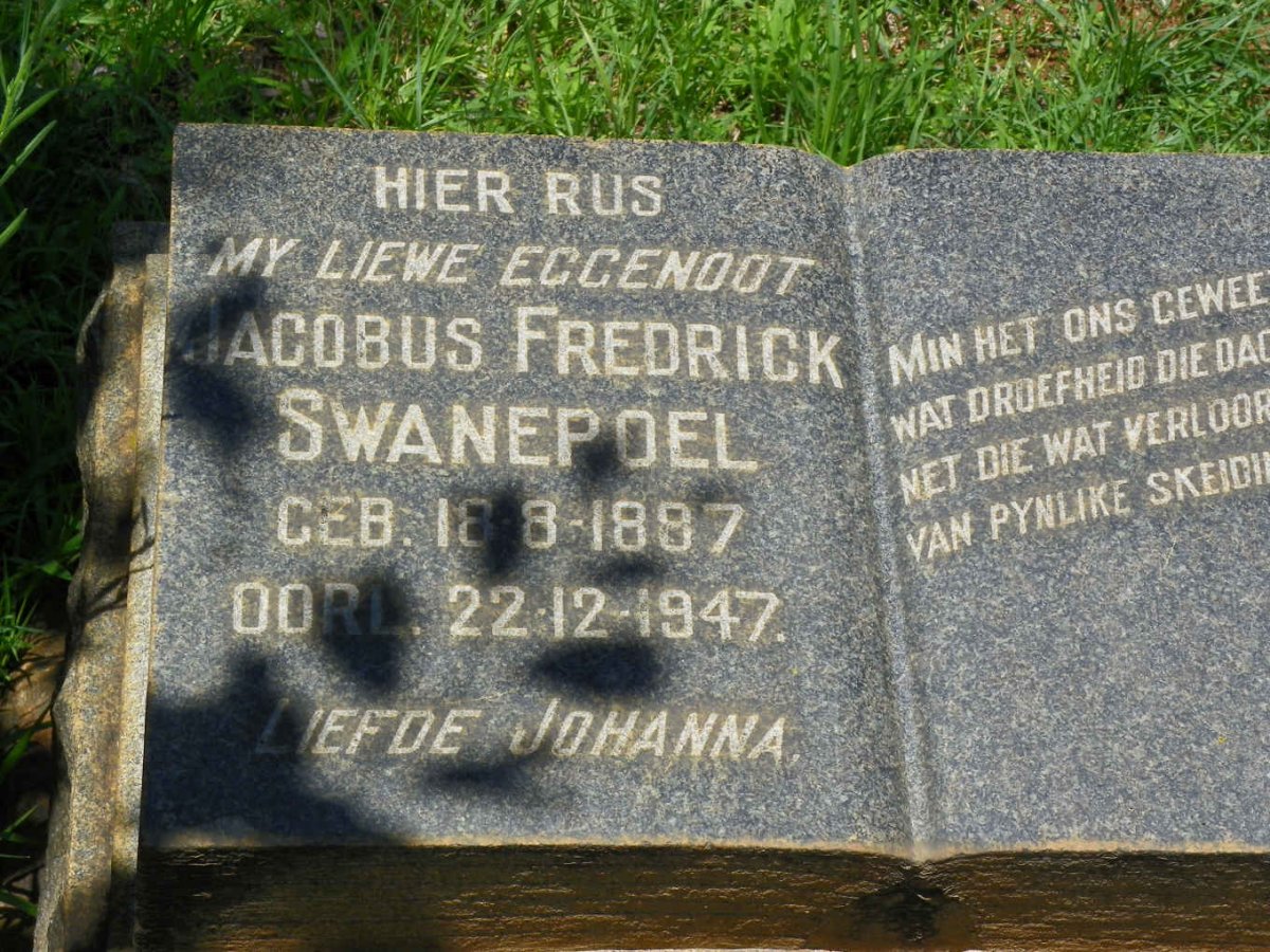 SWANEPOEL Jacobus Fredrick 1887-1947