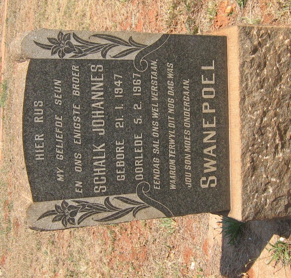 SWANEPOEL Schalk Johannes 1947-1967