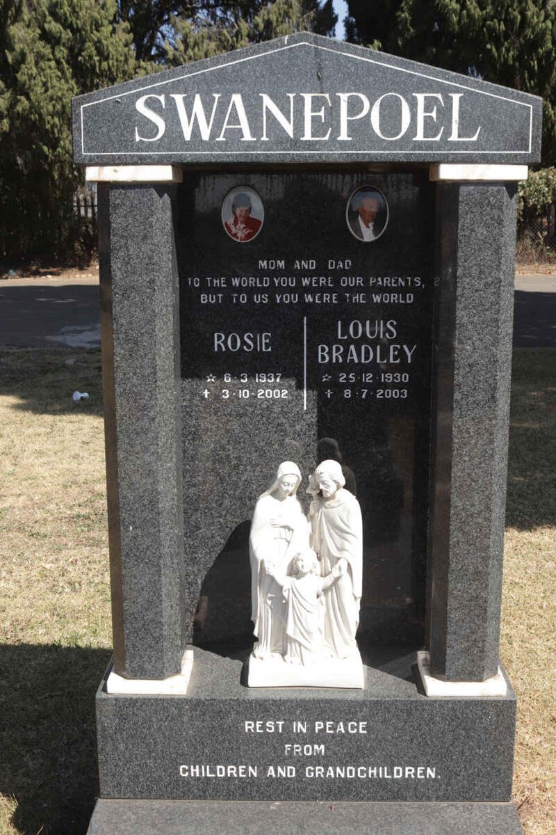 SWANEPOEL Louis Bradley 1930-2003 &amp; Rosie 1937-2002