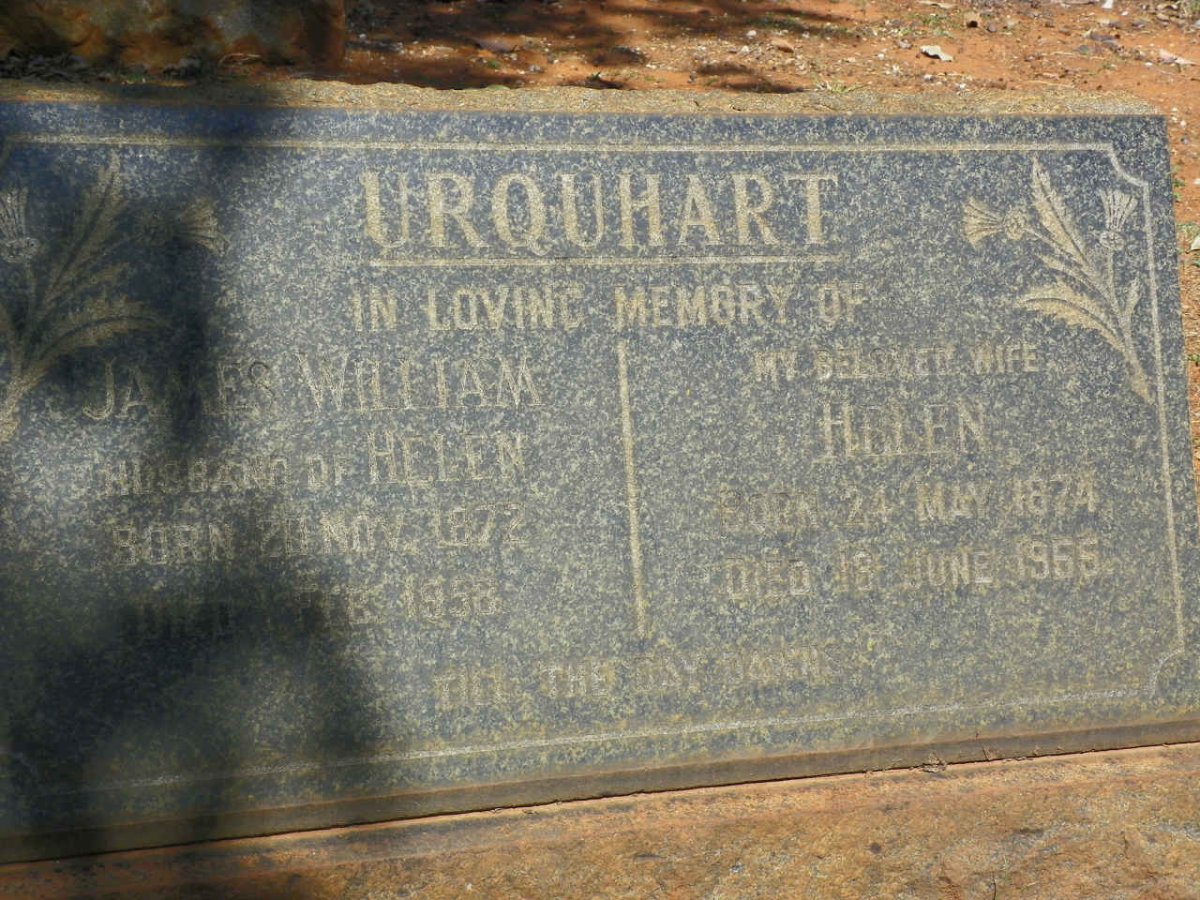 URQUHART James William 1872-1958 &amp; Helen 1874-1955