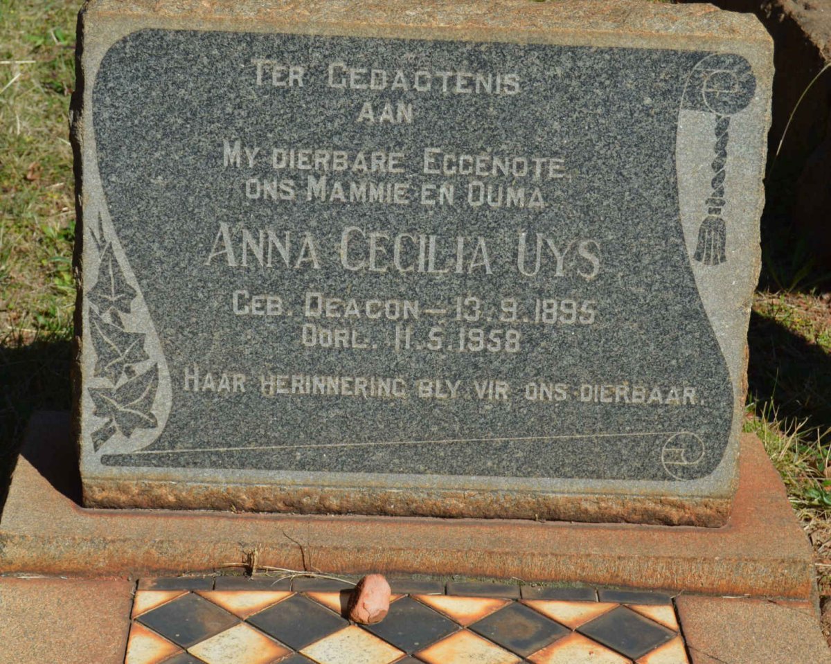 UYS Anna Cecilia nee DEACON 1895-1958