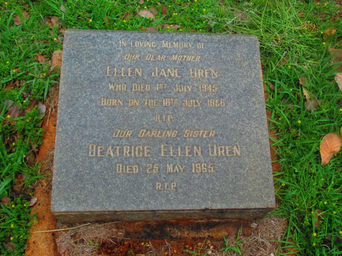 UREN Ellen Jane 18?8-1945 :: UREN Beatrice Ellen -1965