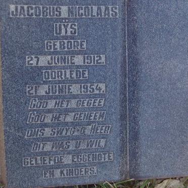 UYS Jacobus Nicolaas 1912-1954