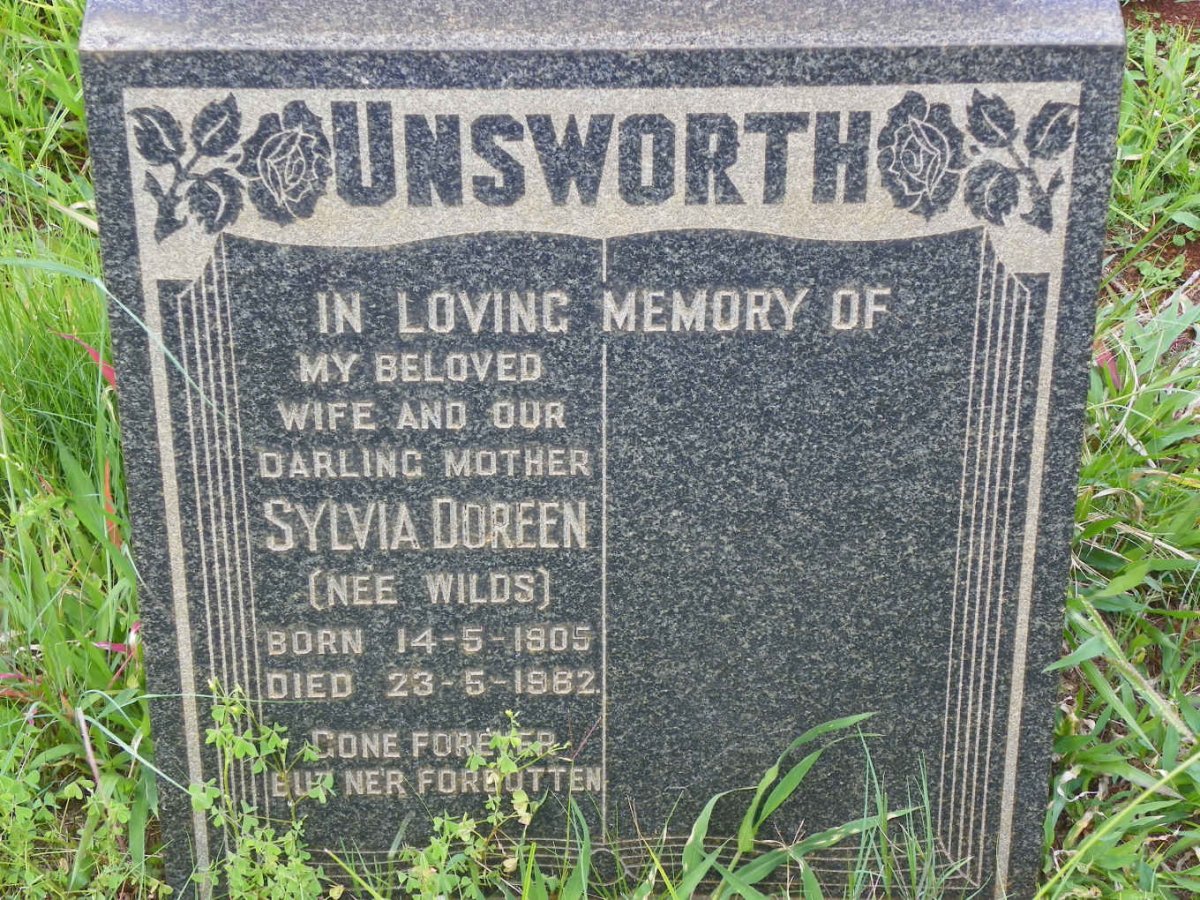 UNSWORTH Sylvia Doreen nee WILDS 1905-1962