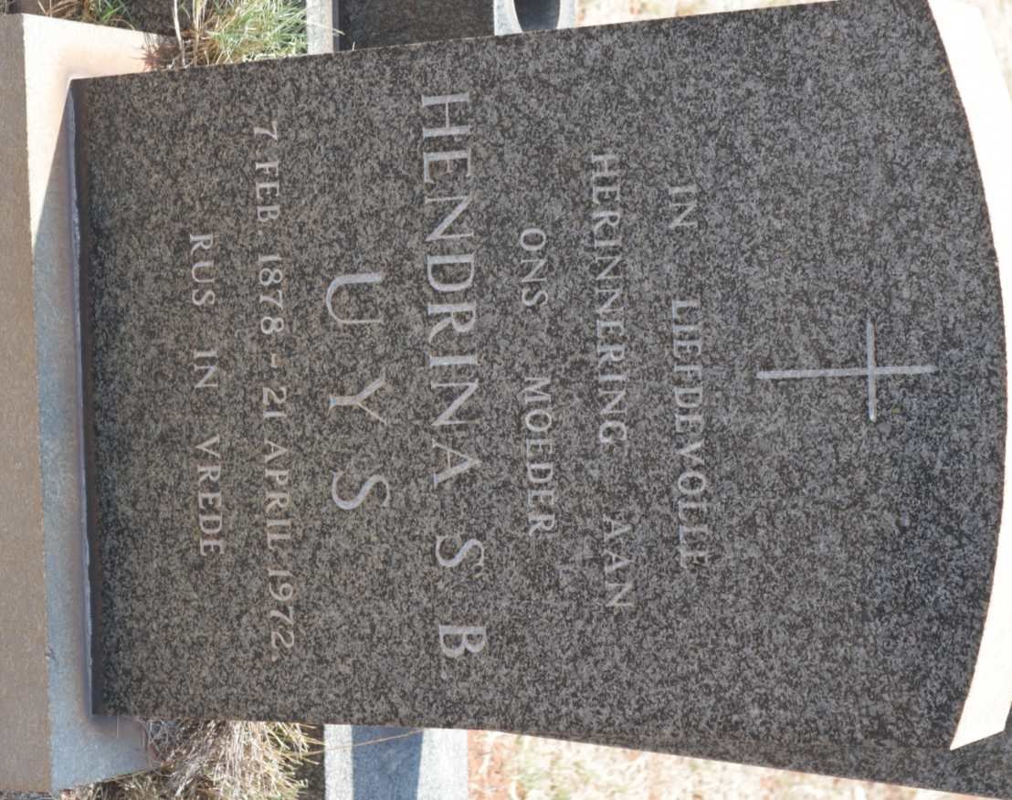UYS Hendrina S.B. 1878-1972
