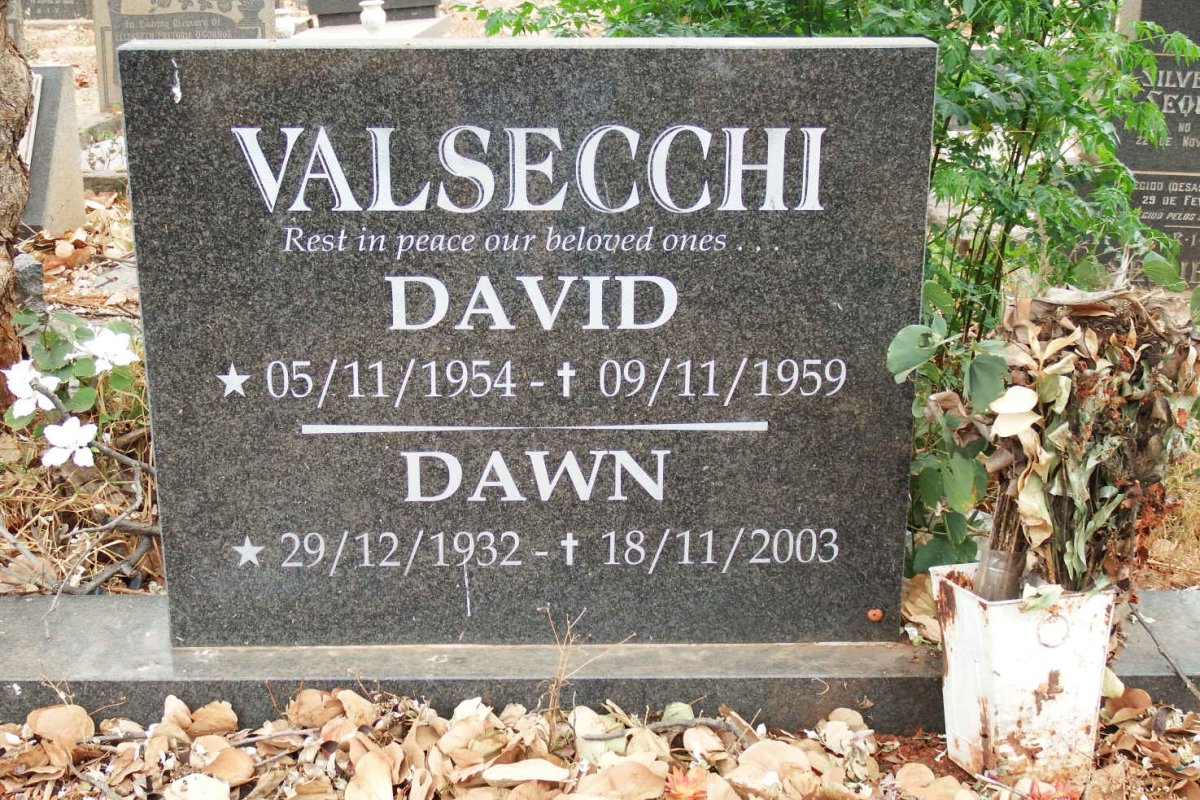 VALSECCHI Dawn 1932-2003 :: VALSECCHI David 1954-1959