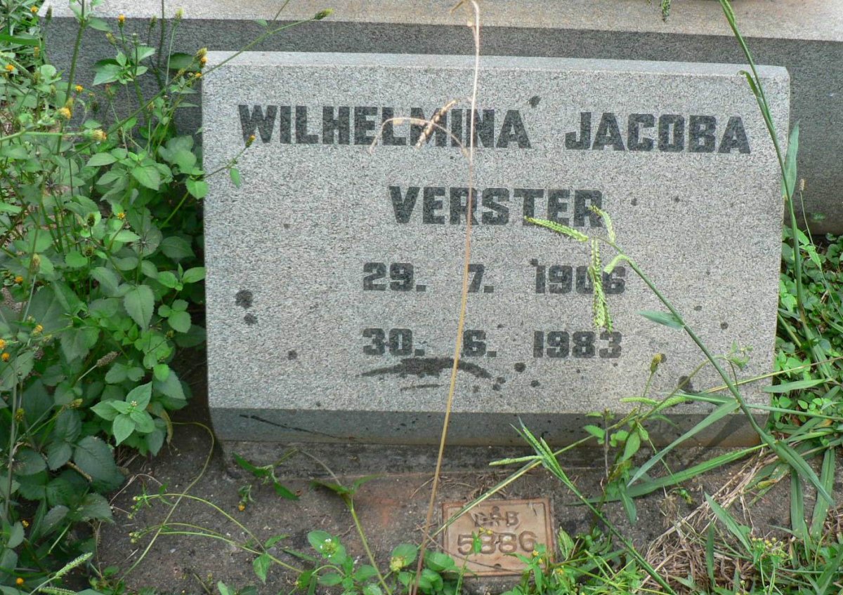 VERSTER Wilhelmina Jacoba 1906-1983