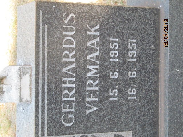 VERMAAK Gerhardus 1951-1951
