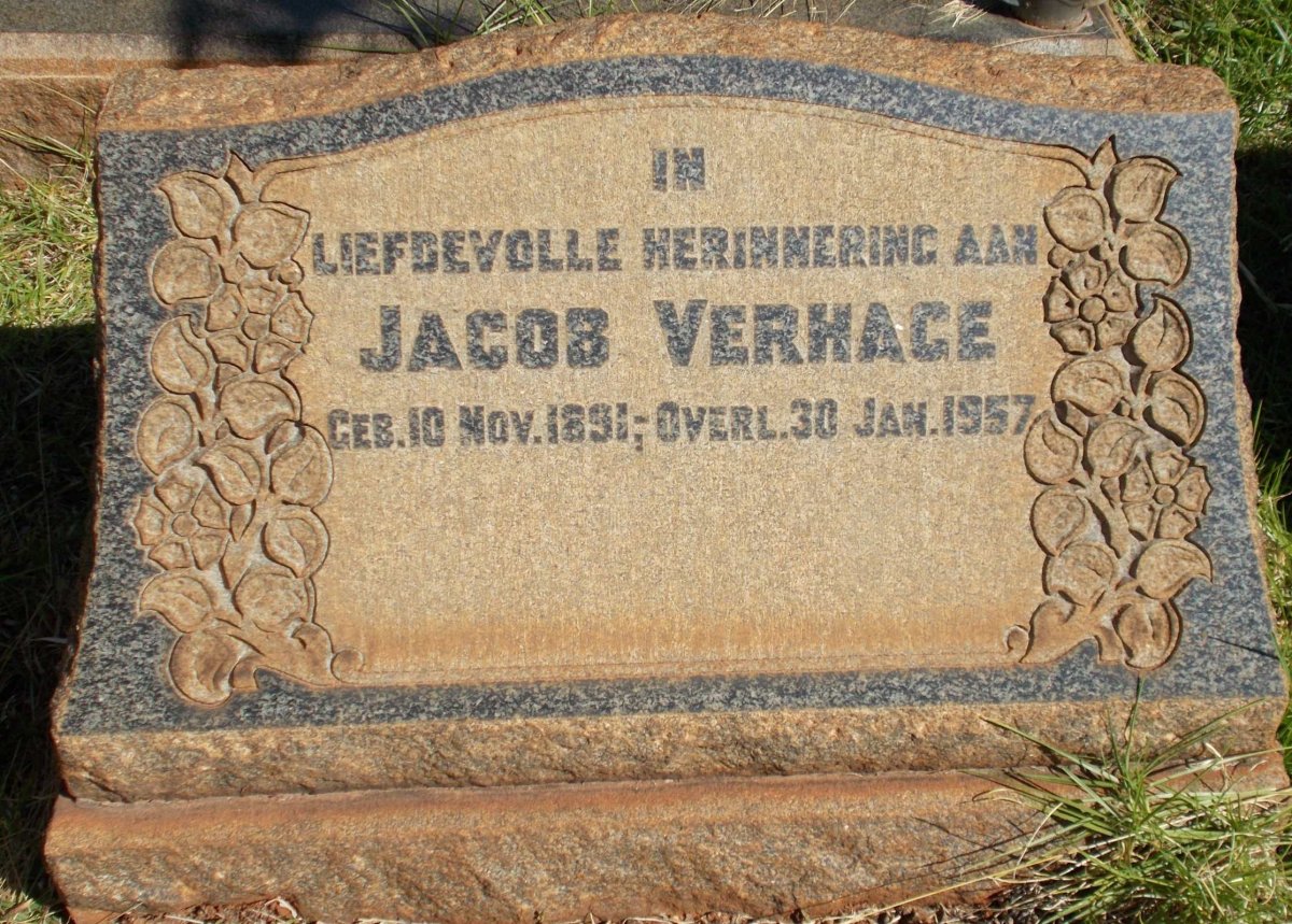 VERHAGE Jacob 1891-1957