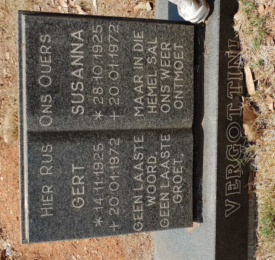VERGOTTINI Gert 1925-1972 &amp; Susanna 1925-1972