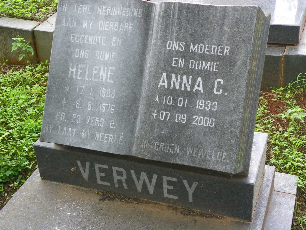 VERWEY Helene 1909-1976 :: VERWEY Anna C. 1939-2000