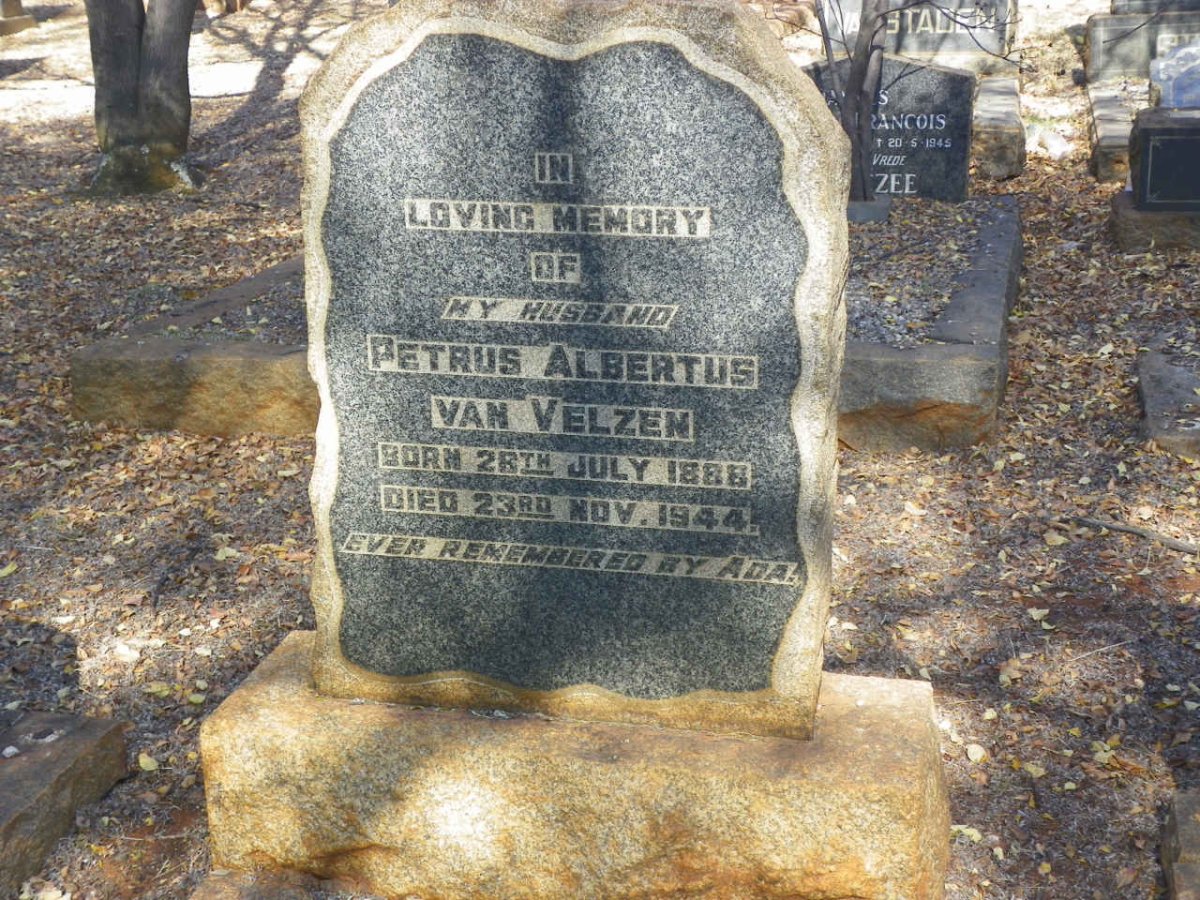VELZEN Petrus Albertus, van 1888-1944
