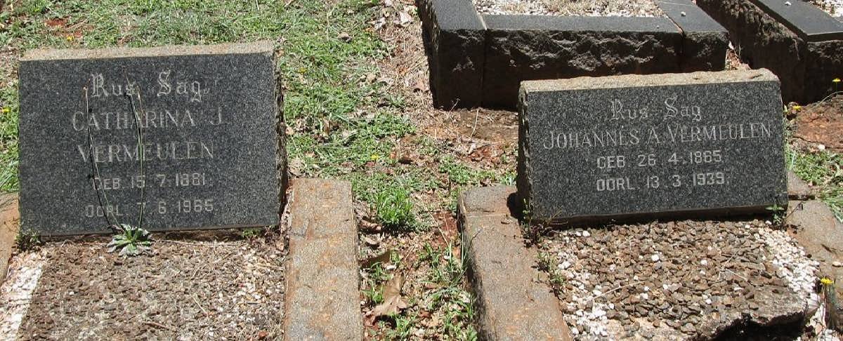 VERMEULEN Johannes A. 1865-1939 &amp; Catharina J. 1881-1965