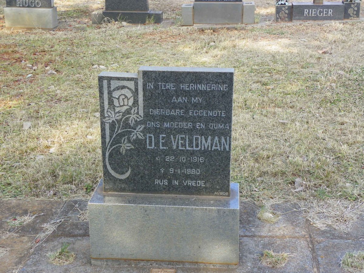 VELDMAN D.E. 1916-1980