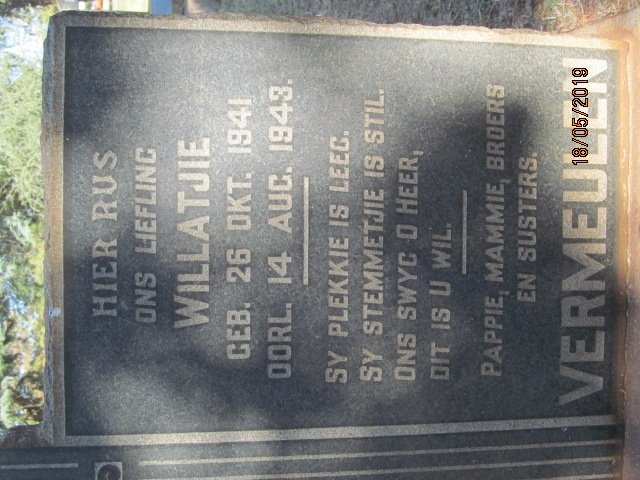 VERMEULEN Willatjie 1941-1943