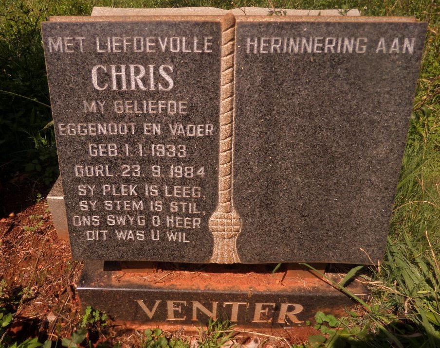VENTER Chris 1933-1984