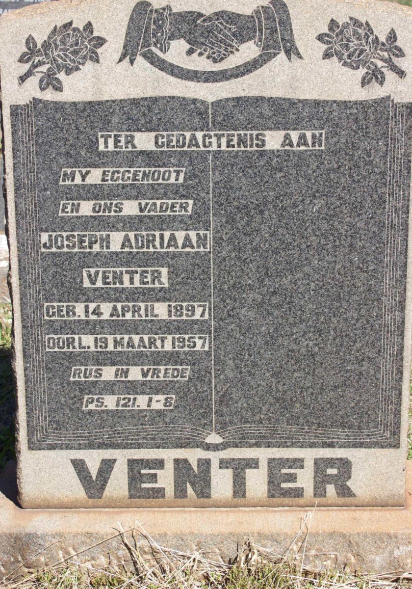 VENTER Joseph Adriaan 1897-1957