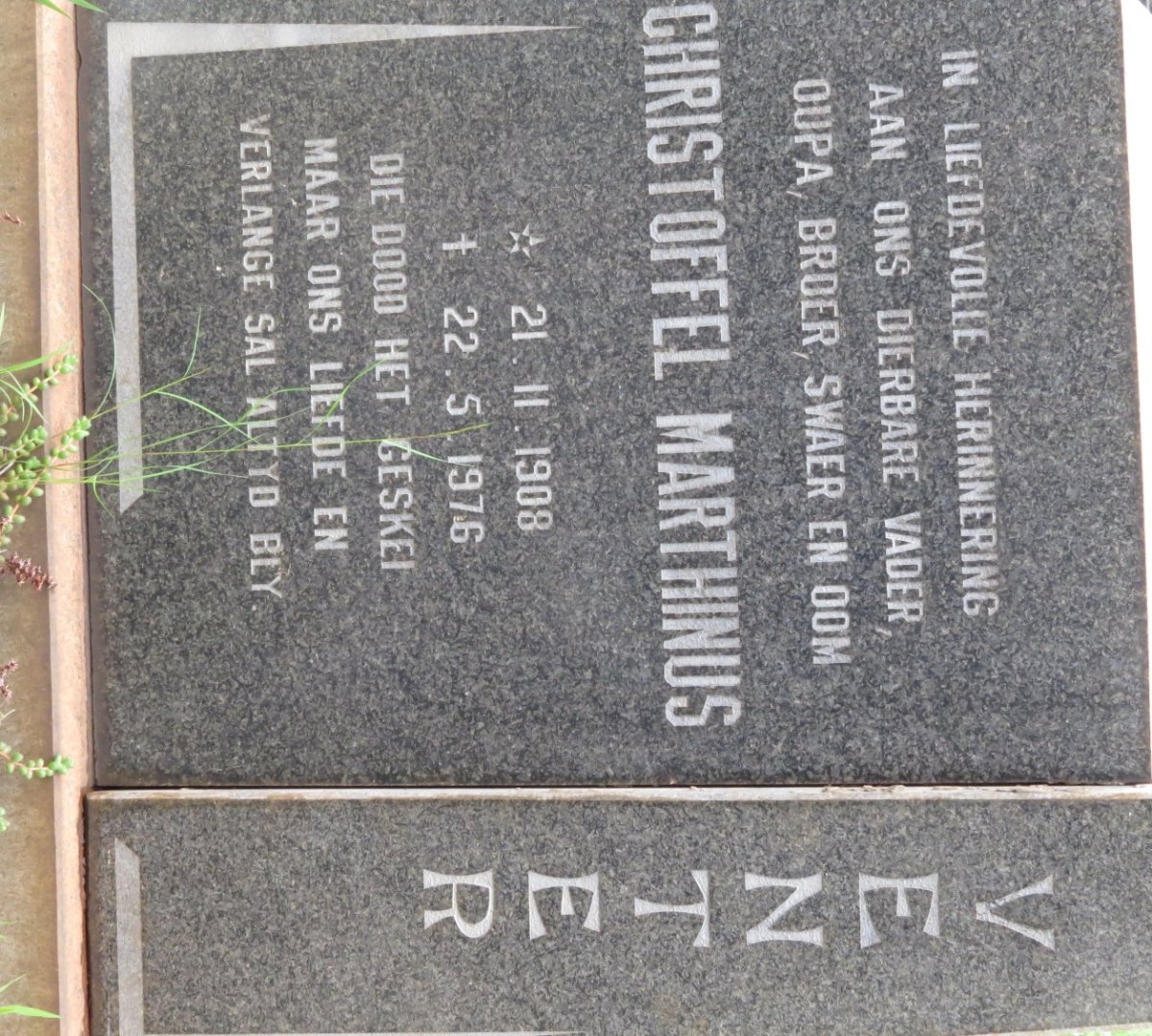 VENTER Christoffel Marthinus 1908-1976