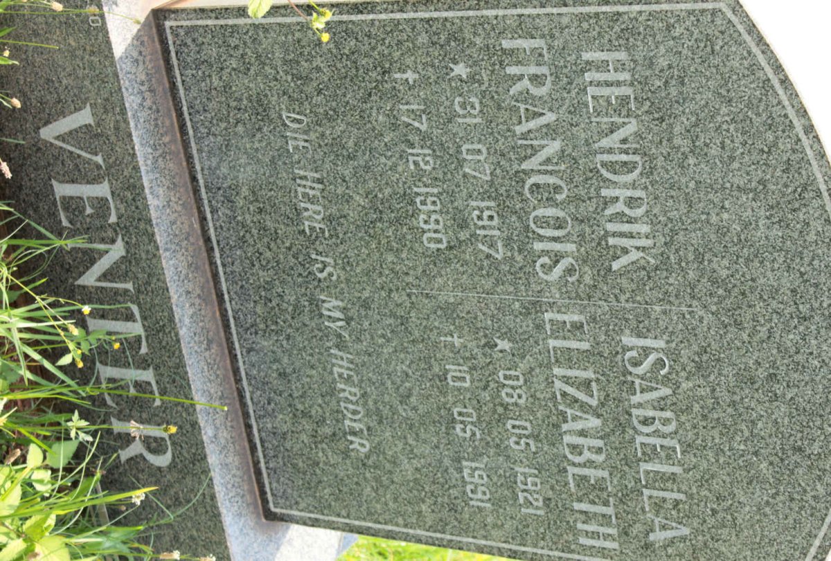 VENTER Hendrik Francois 1917-1990 &amp; Isabella Elizabeth 1921-1991