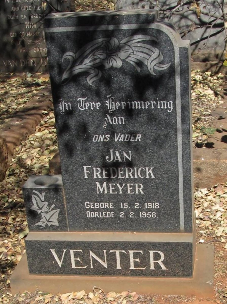 VENTER Jan Frederick Meyer 1918-1958
