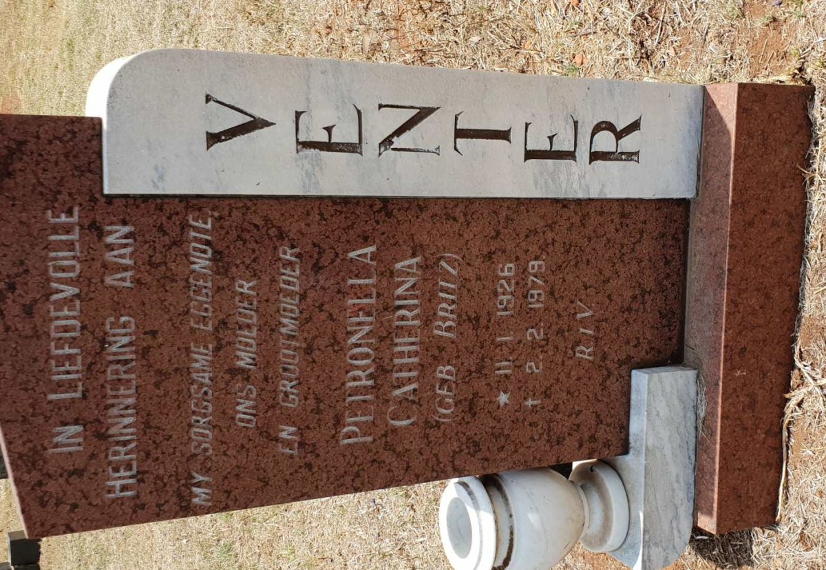 VENTER Petronella Catherina nee BRITZ 1926-1979