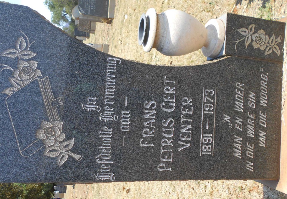 VENTER Frans Petrus Gert 1891-1973