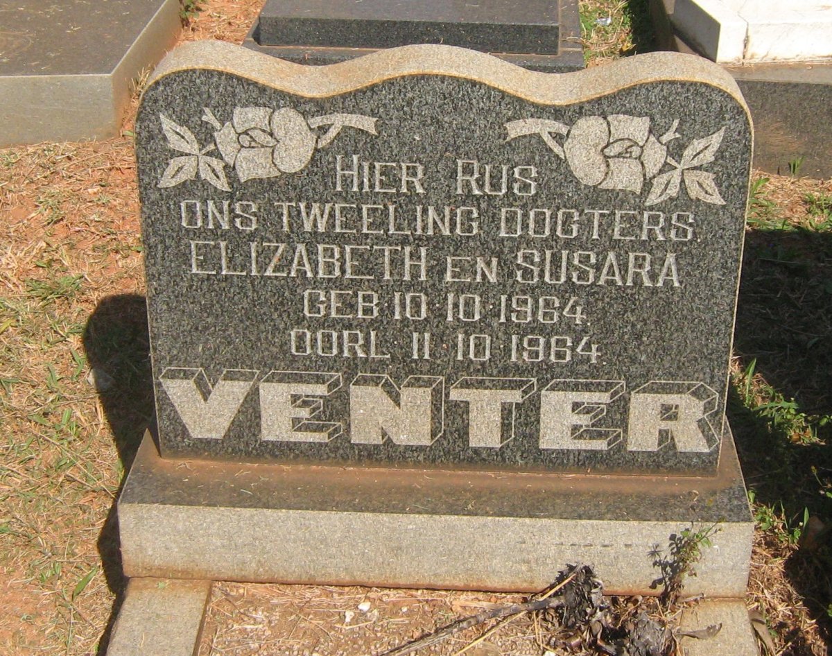 VENTER Elizabeth 1964-1964 :: VENTER Susara 1964-1964