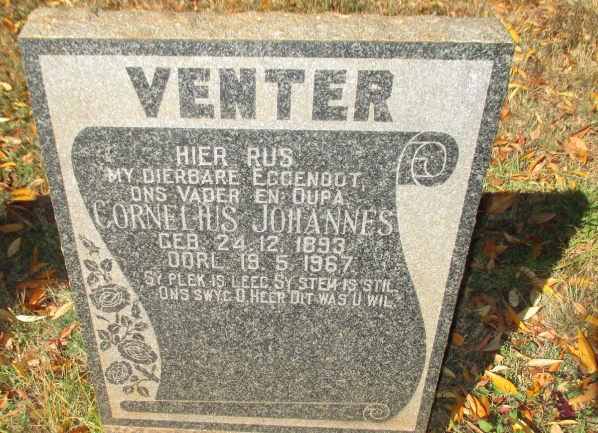 VENTER Cornelius Johannes 1893-1967