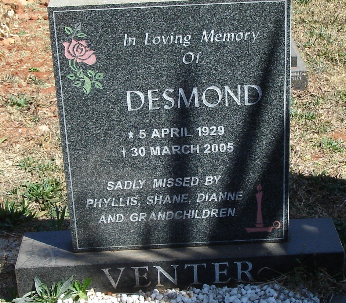 VENTER Desmond 1929-2005