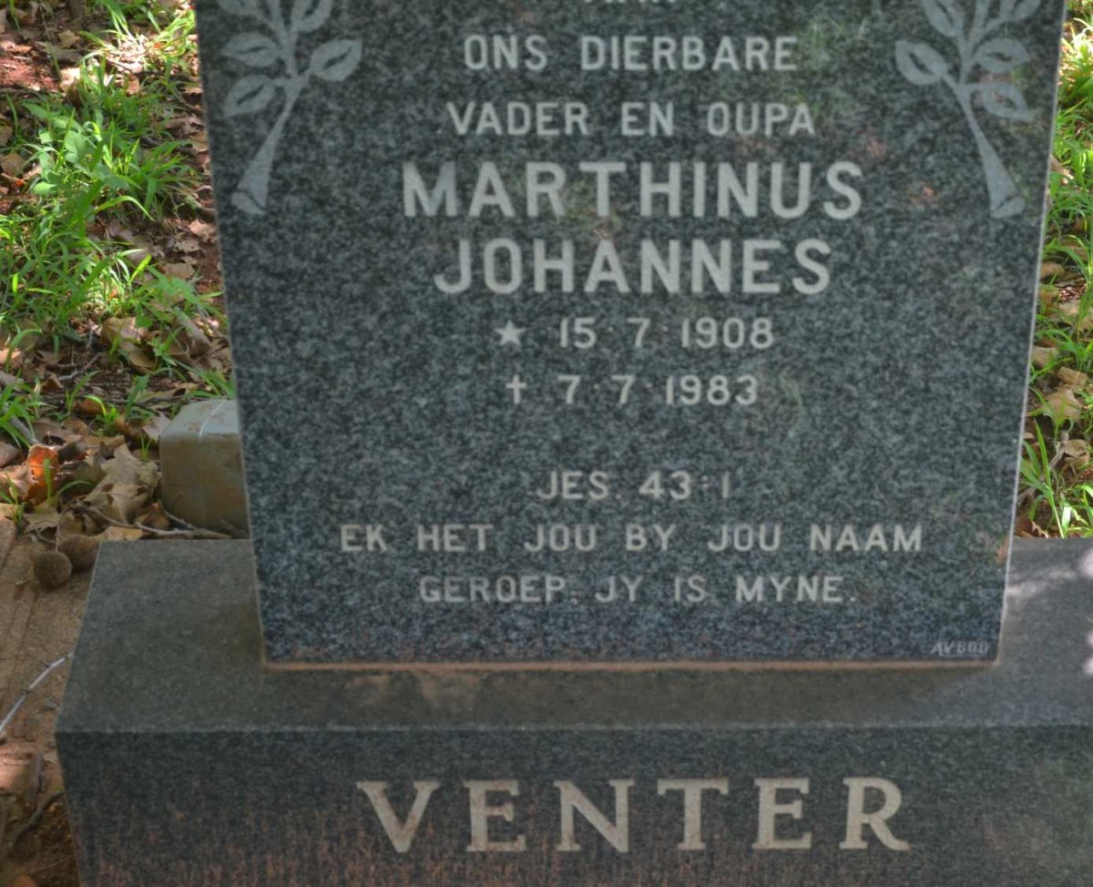 VENTER Marthinus Johannes 1908-1983