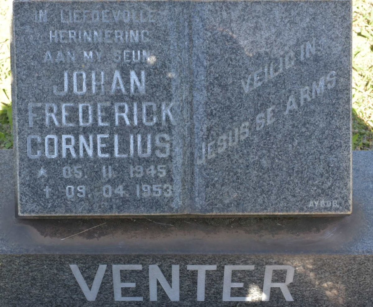 VENTER Johan Frederick Cornelius 1945-1953
