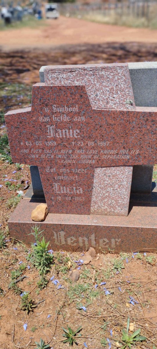 VENTER Fanie 1959-1997 & Lucia 1963-