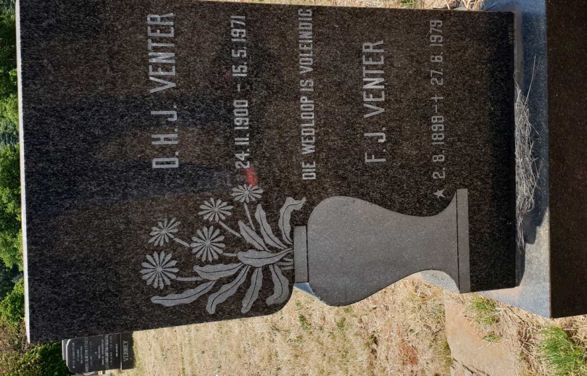 VENTER D.H.J. 1900-1971 &amp; F.J. 1899-1979