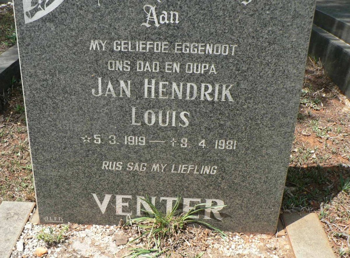 VENTER Jan Hendrik Louis 1919-1981