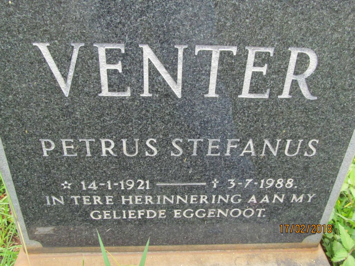 VENTER Petrus Stefanus 1921-1988