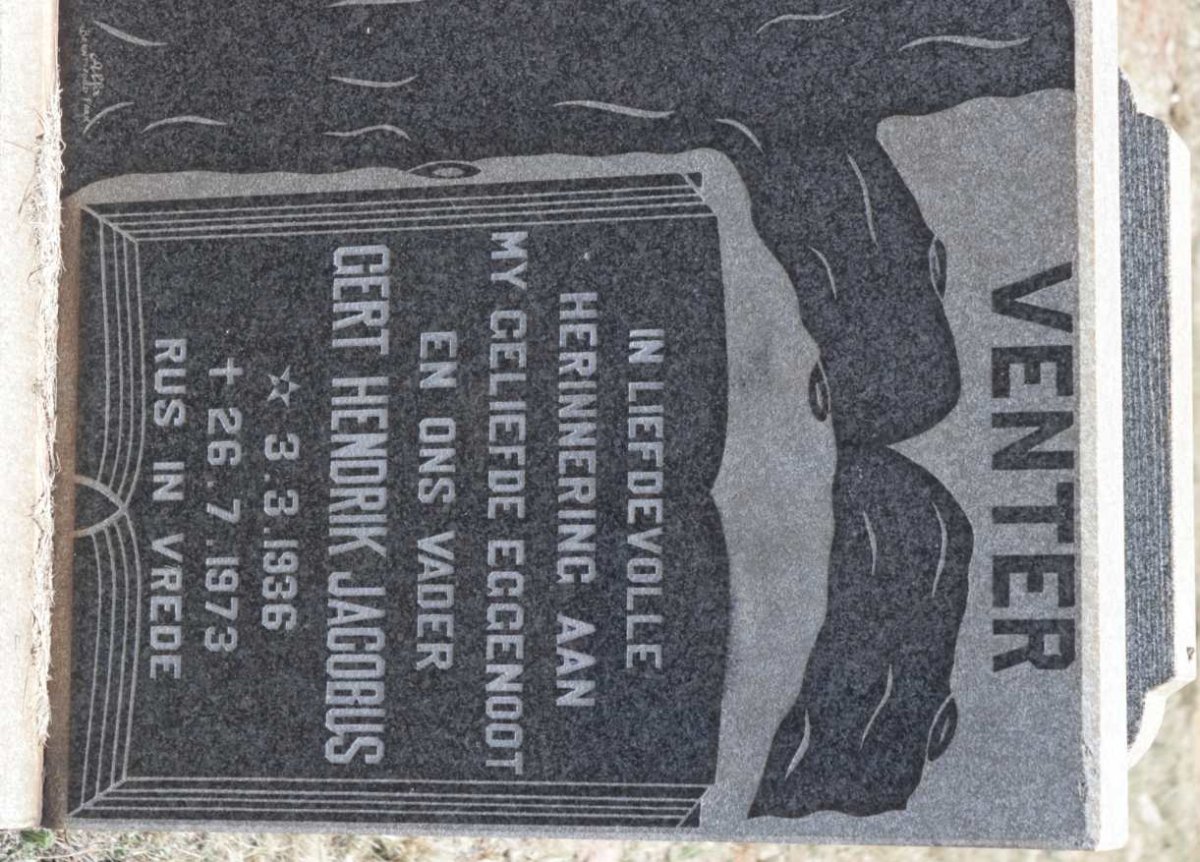 VENTER Gert Hendrik Jacobus 1936-1973