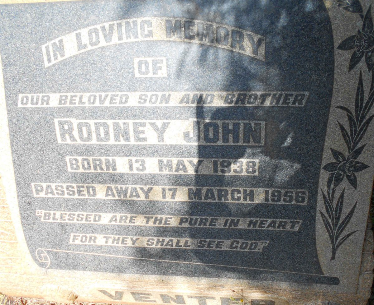 VENTER Rodney John 1938-1956