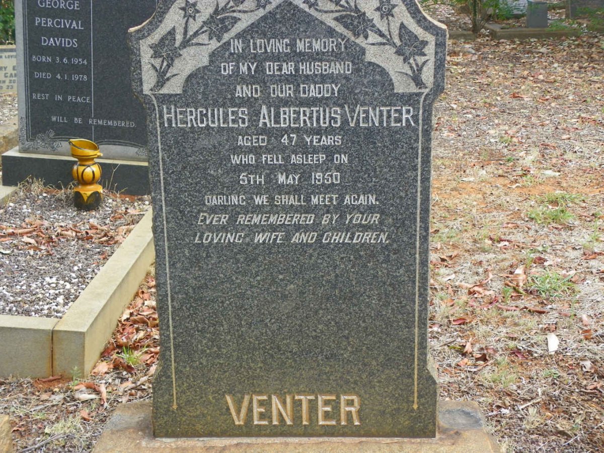 VENTER Hercules Albertus -1950