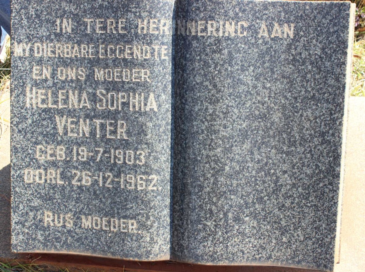 VENTER Helena Sophia 1903-1962