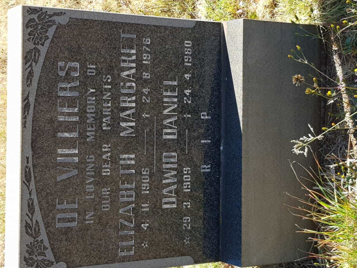 VILLIERS Dawid Daniel, de 1909-1980 &amp; Elizabeth Margaret 1906-1976