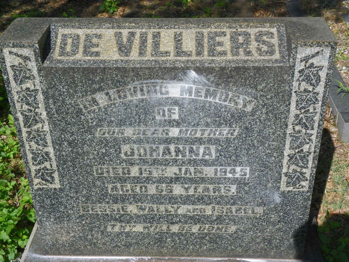 VILLIERS Johanna, de -1945