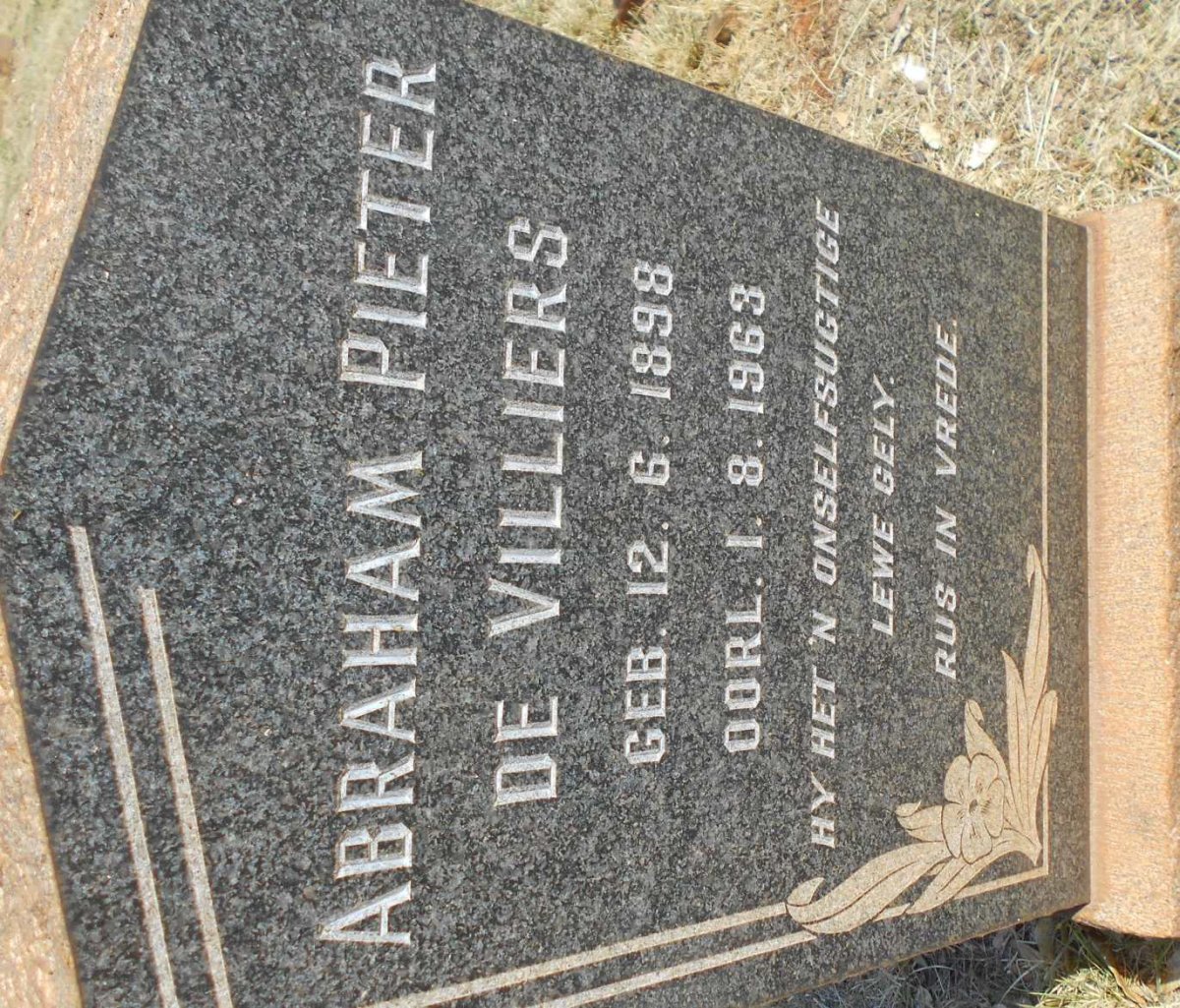 VILLIERS Abraham Pieter, de 1898-1963