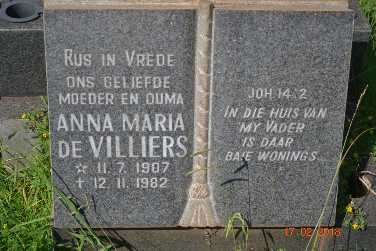 VILLIERS Anna Maria, de 1907-1982