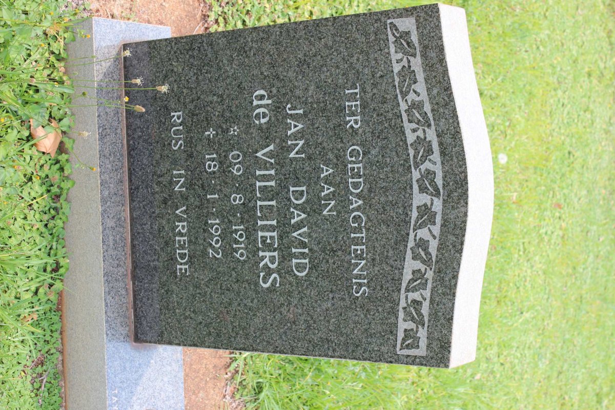 VILLIERS Jan David, de 1919-1992