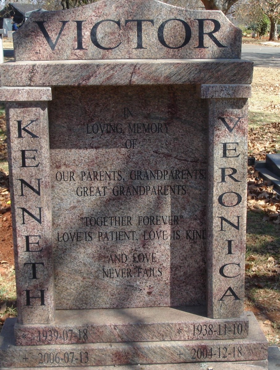 VICTOR Kenneth 1939-2006 &amp; Veronica 1938-2004