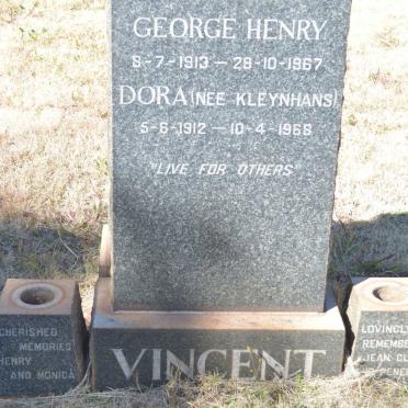 VINCENT George Henry 1913-1967 &amp; Dora KLEYNHANS 1912-1968