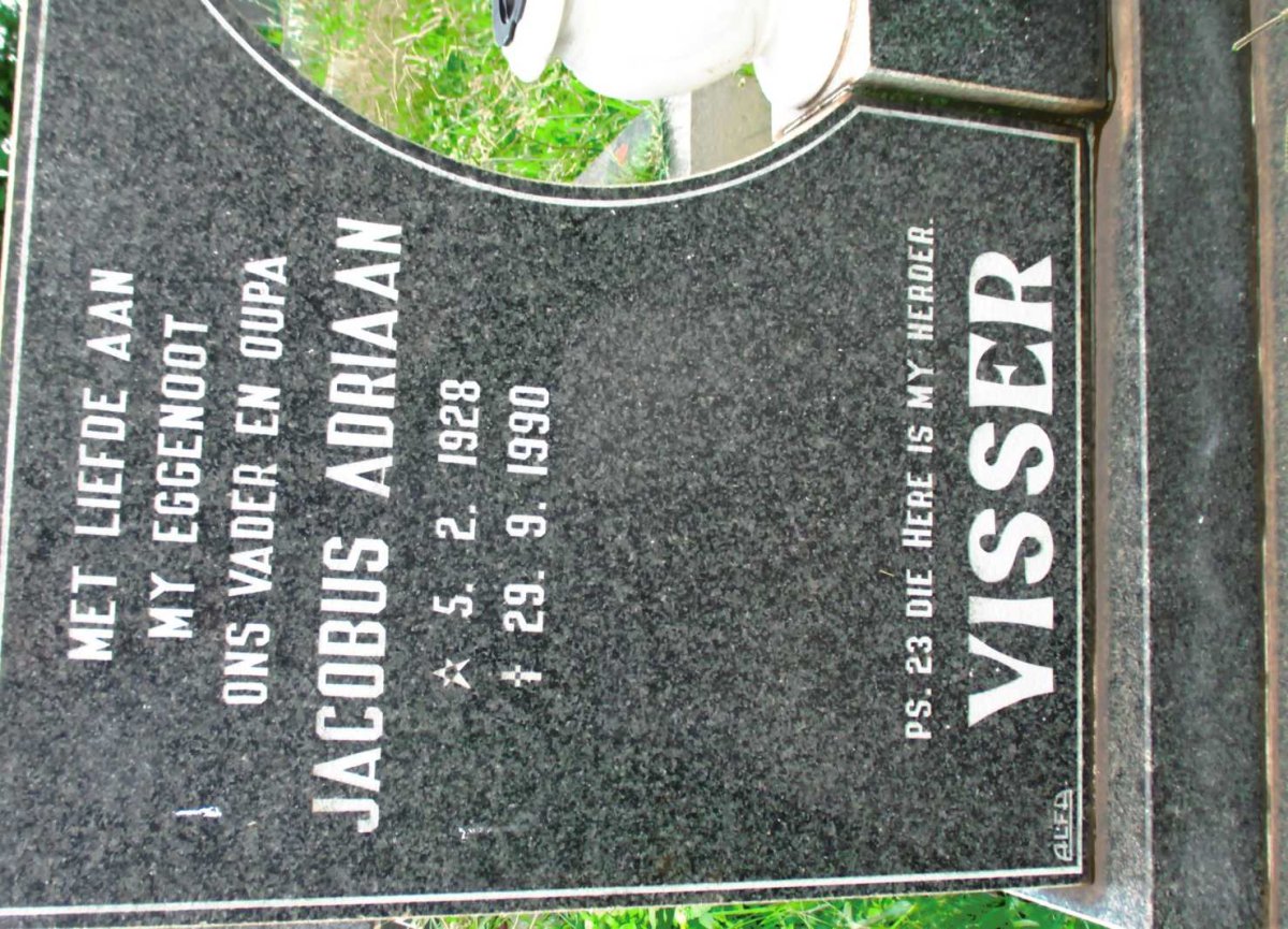 VISSER Jacobus Adriaan 1928-1990