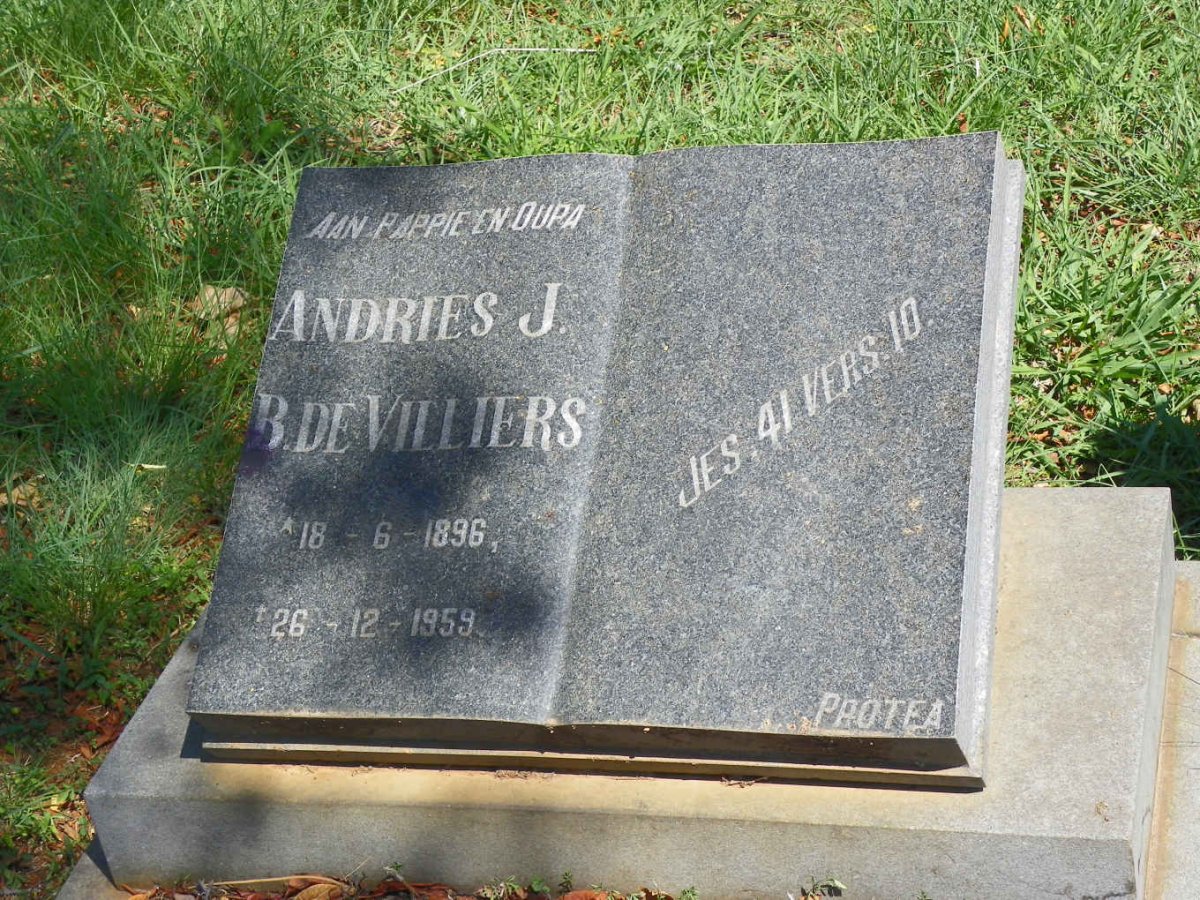 VILLIERS Andries J.B., de 1896-1959