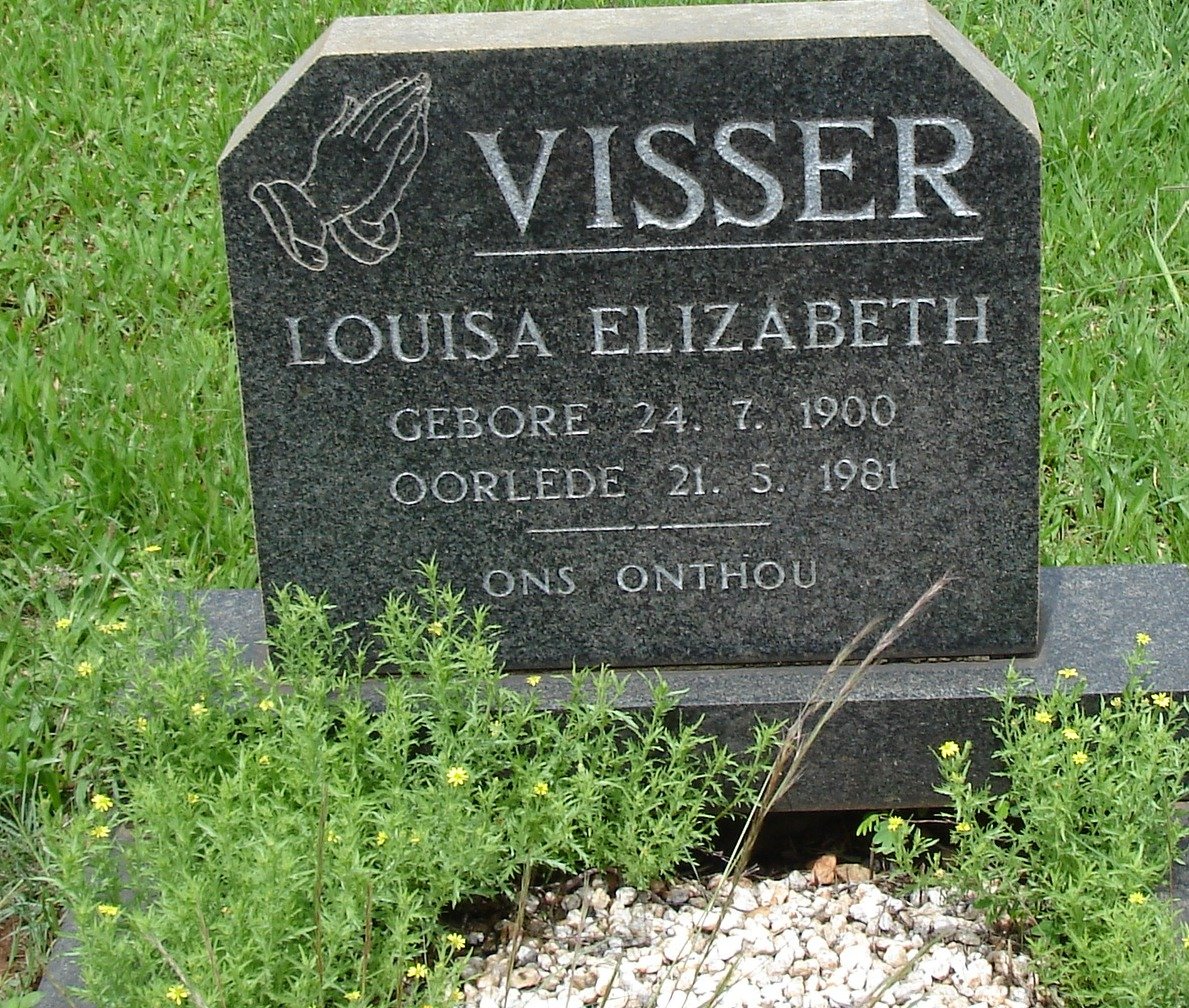 VISSER Louisa Elizabeth 1900-1981